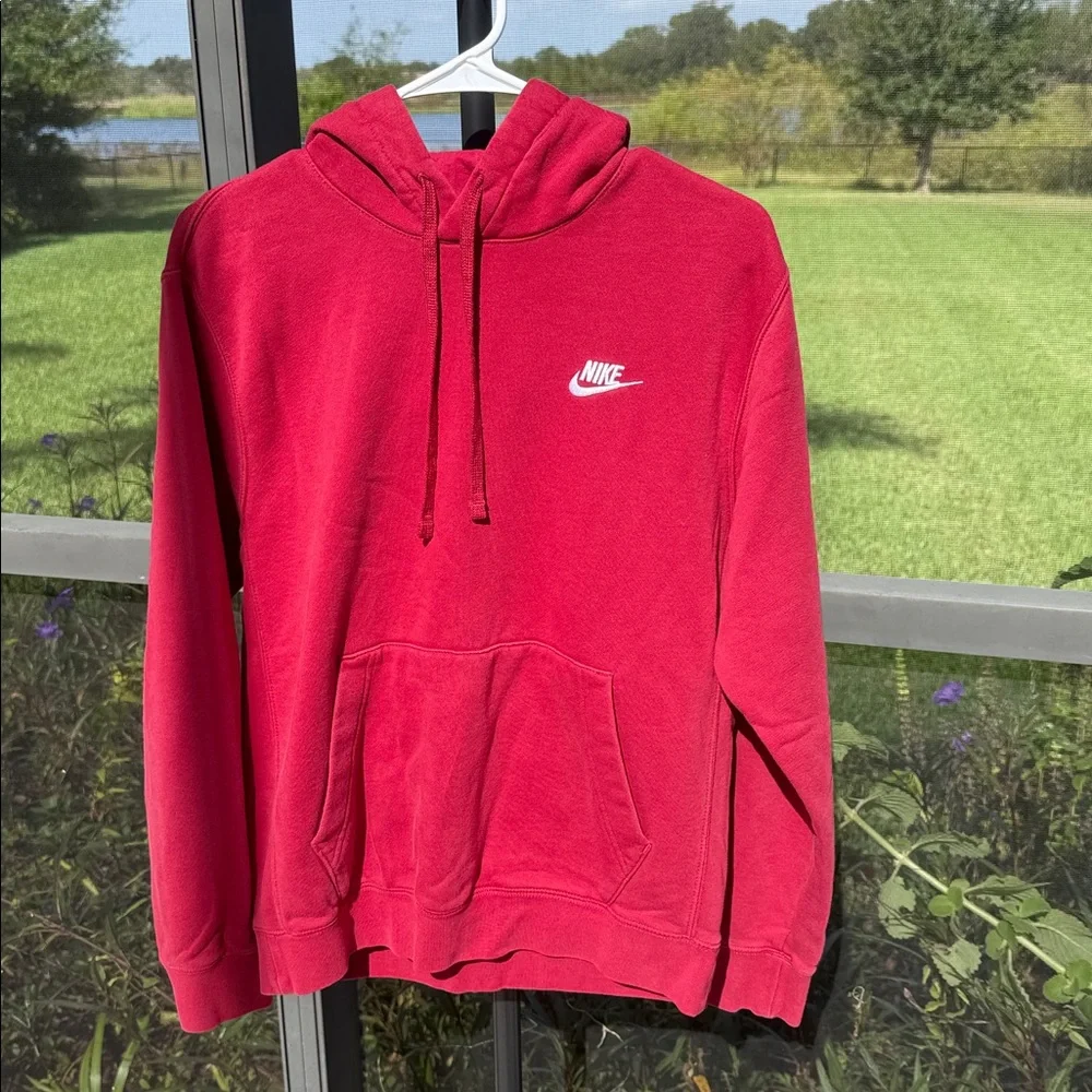 Nike small embroidered red sweatshirt Hoodie